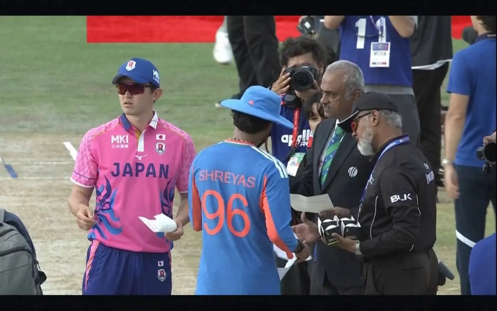 india vs japan t20 captain with match officials at the toss