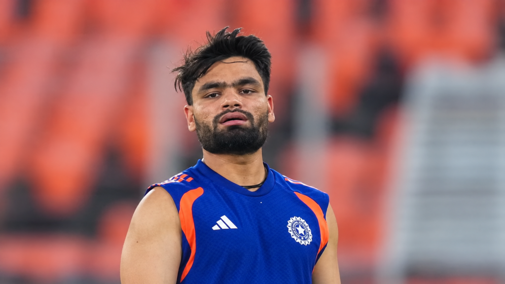 Rinku Singh in India training kit during a practice session